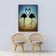 BLACK FLAMINGOS Silhouette At Sunset - Animal Wall Art, Flamingo Poster, Gift For Flamingo Lover