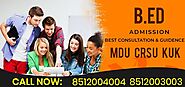 B.ED. ADMISSION HELPLINE CONTACT PHONE NUMBER FOR MDU ROHTAK, CRSU JIND KURUKSHETRA UNIVERSITY.