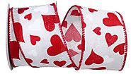 Attractive Heart Glitter Tales Linen Valentine's Day Ribbon