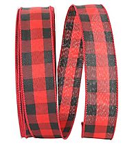 Amazing Buffalo Plaid Twill Value Wired Edge Ribbon