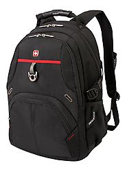 SwissGear Laptop Computer Backpack with Secure Velcro Strap Closure SA3183 (Black/Red) Fits Most 15 Inch Laptops