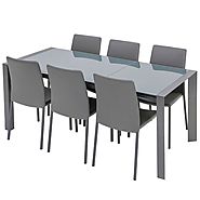 High-Quality Brindley Grey Glass Extendable Dining Table