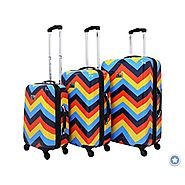 Bright Color Chevron Luggage Sets on Wheels