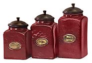 Deep Red Canister Sets for Kitchens