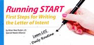 Running Start - First Steps for Writing the Letter of Intent