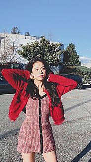 Red Sling Knit Jumpsuit Dress | Jisoo - BlackPink | K-Fashion at Fashionchingu