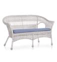 All-Weather Resin Outdoor Easy Care Wicker Love Seat, In White