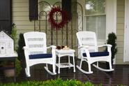 Tortuga Outdoor Plantation Rocking Chair Set - White
