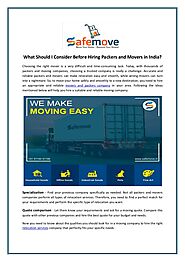 What Should I Consider Before Hiring Packers and Movers in India?