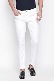 Bare Denim Men Solid White Jeans - Selling Fast at Pantaloons.com