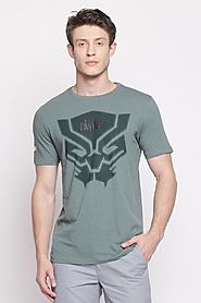 Sf Jeans Men Graphic Printed Green T Shirt - Selling Fast at Pantaloons.com