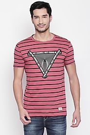 Sf Jeans Men Graphic Printed Wine T Shirt - Selling Fast at Pantaloons.com
