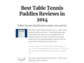 Best Table Tennis Paddles Reviews in 2014
