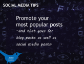 Promote your most popular posts – and that goes for blog posts as well as social media posts.