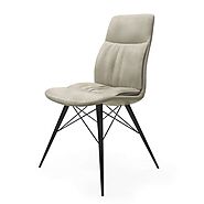 Aria Antique Leather Look Beige Dining Chair