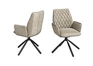 Ezra Mink Velvet Swivel Dining Chair