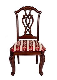 Striking Glossy Walnut Dining Chair