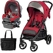 Peg Perego Booklet Stroller Travel System with Diaper Bag Tulip
