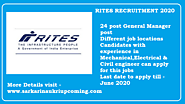 Rites Recruitment 2020 | Apply online | Vacancies available AGM JGM post