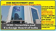 SEBI Recruitment 2020 | Apply online for 147 post OFFICER GRADE A