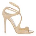 JIMMY CHOO Lance Nude Patent Leather Sandals
