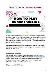 How to play online rummy?