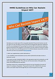 Who Can Reclaim Import VAT?