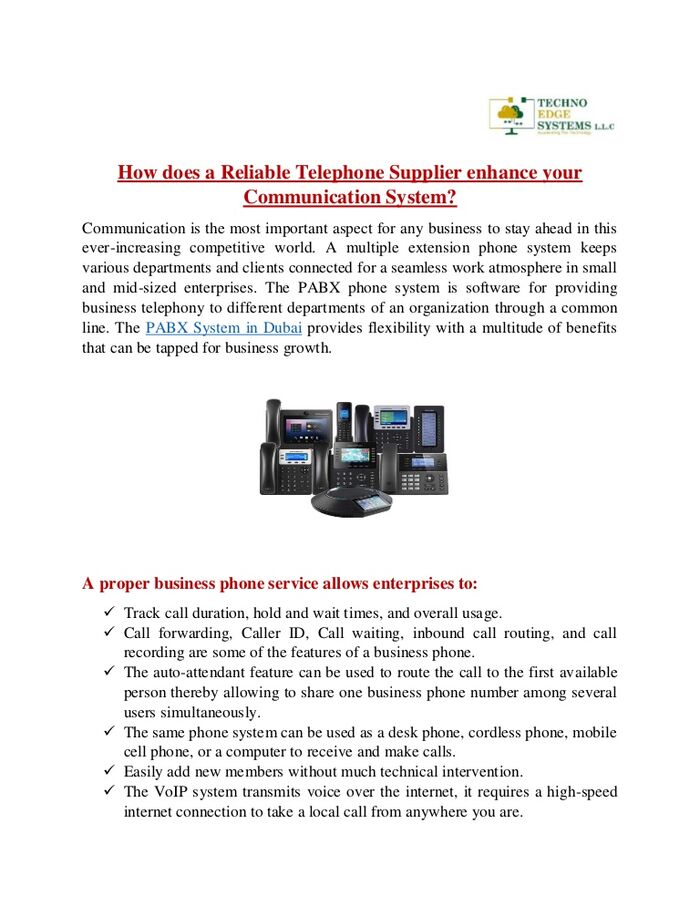 Telephone Suppliers in Dubai A Listly List