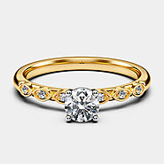 Petite NEW Side Stones Diamond Engagement Ring in 18ct Yellow Gold with Round Center Stone (GSD287Y) | GS Diamonds