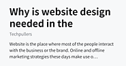 Why is website design needed in the marketing sector? - Techpullers