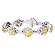 Two Tone Oval Diamond Bracelet | Sabrina