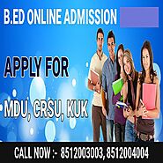 B.ed admission 2025-26 MDU CRSU & KURUKSHAETRA