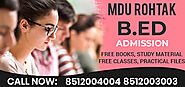 MDU Rohtak B.ed Admission 2025-2026 online Form Last Date. check mdu b.ed eligibility last date.