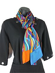 Multicolored Womens Scarf designs| Handmade custom scarves | Fashion Multicolored Silk scarves | Express Shipping 1 b...