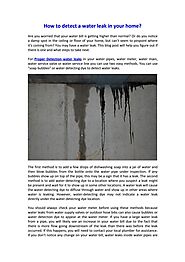 How to detect a water leak in your home? by slableakrepair_ - Issuu