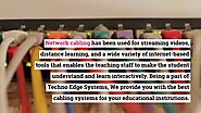 How does Network Cabling Installation help to Education Sectors?