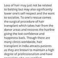 The Benefits of Hair Transplantation in India