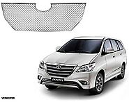 AUTO ATTIRE Premium Quality Chrome Plated Front Grill (2013- 2015) 1 Pc Upper for Innova - Front Radiator Grill
