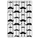 Fashion Custom Vector Hipster Mustache Seamless Pattern Waterproof Polyester Fabric Shower Curtain 48 x 72