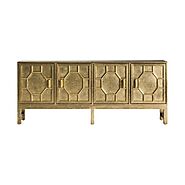 Rene 183cm Art Deco Style Gold Brass Sideboard