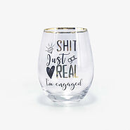 1. Engagement Gifts Stemless Wine Glass