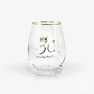 2. 30th Birthday Gift Stemless Wine Glass