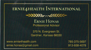 Ernie Honas -Ernie 4 Health - 785-375-5697