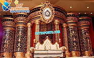 Grand Wedding Reception Crown Stage By DST EXPORTS – Asian Wedding Stage Manufacturer