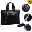 Black Leather Business Briefcase Handbags CW901584 - CWMALLS.COM