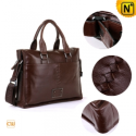 Mens Brown Leather Business Handbags CW901205 - CWMALLS.COM