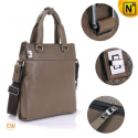 Mens Khaki Leather Shoulder Handbags CW901023 - CWMALLS.COM