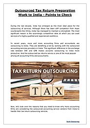 Outsourced Tax Return Work to India Important Points