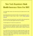 New York Regulators Slash Health Insurance Rates For 2015