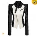 Womens Cropped Leather Jacket CW608359 - CWMALLS.COM